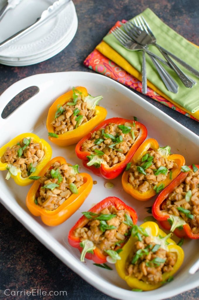 21 Day Fix Asian Stuffed Peppers (with Weight Watchers Points)