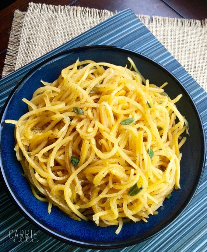 21 Day Fix Butternut Squash Noodles with Cinnamon and Sage (with Weight Watchers Points)