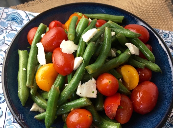 21 Day Fix Green Bean Salad with Tomatoes and Feta (with Weight Watchers Points)