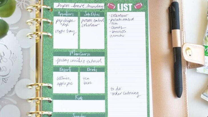 Printable Game Day Party Planner (A5 Planner Insert & Full Size!)