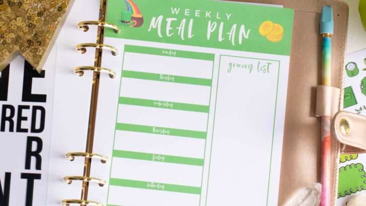 Printable Weekly Meal Planner Template for March