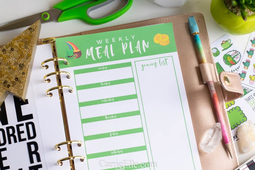 Printable Weekly Meal Planner Insert A5 8.5x11