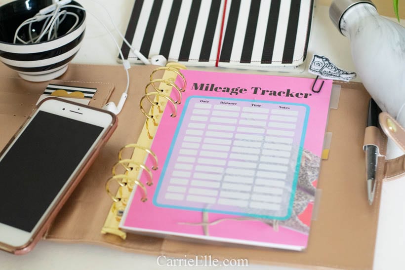 Printable Mileage Tracker A5 Planner Insert