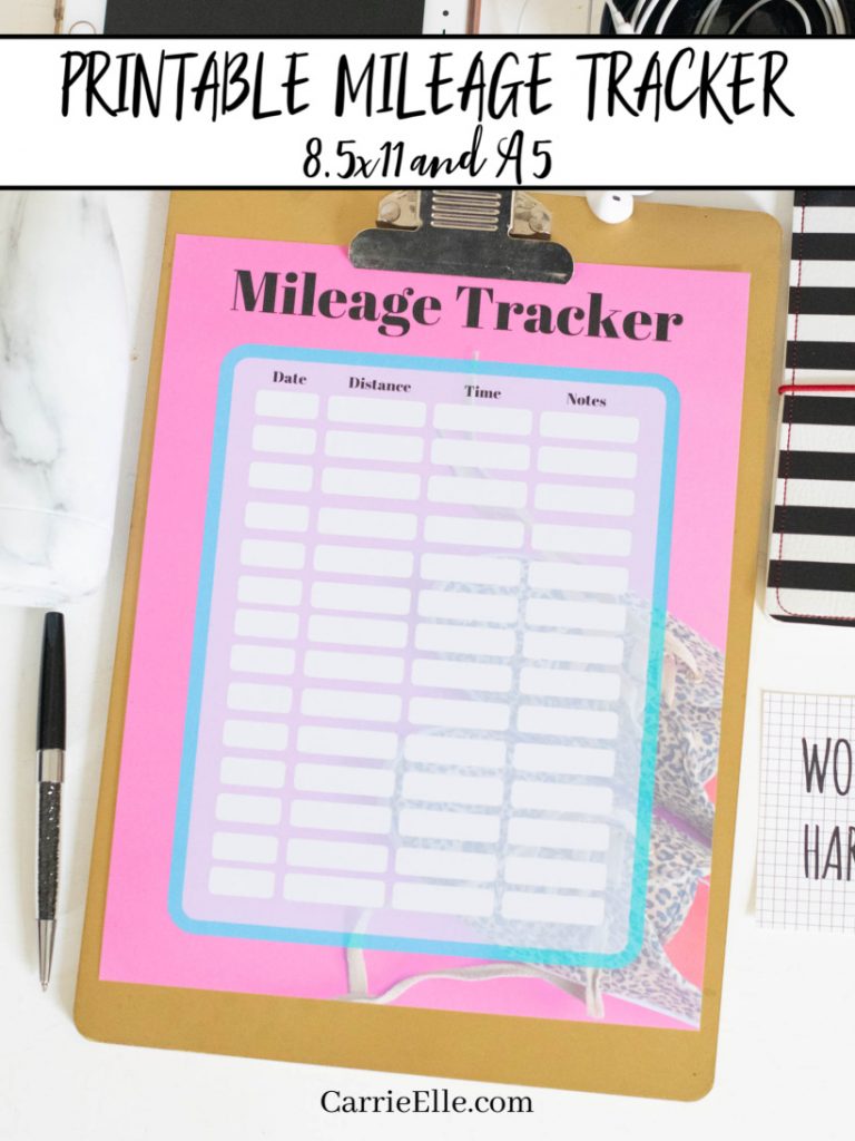 Mileage Tracker Printable A5 8.5x11