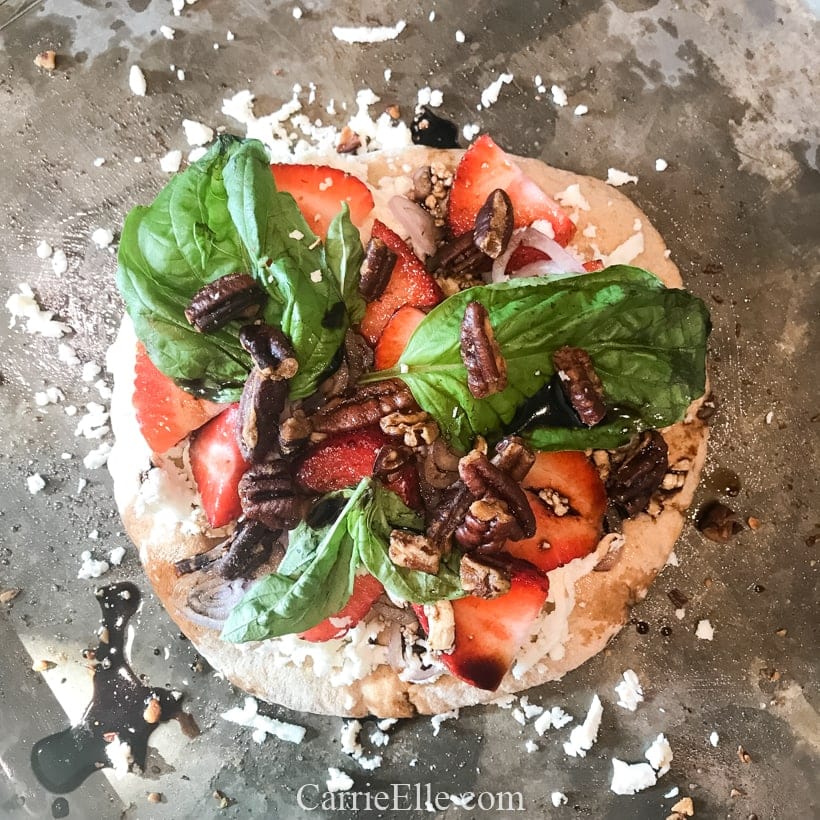 Strawberry and Feta Whole Wheat Pizza with Buttered Pecans | 21 Day Fix