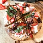 Strawberry Feta Whole Wheat Pizza with Buttered Pecans