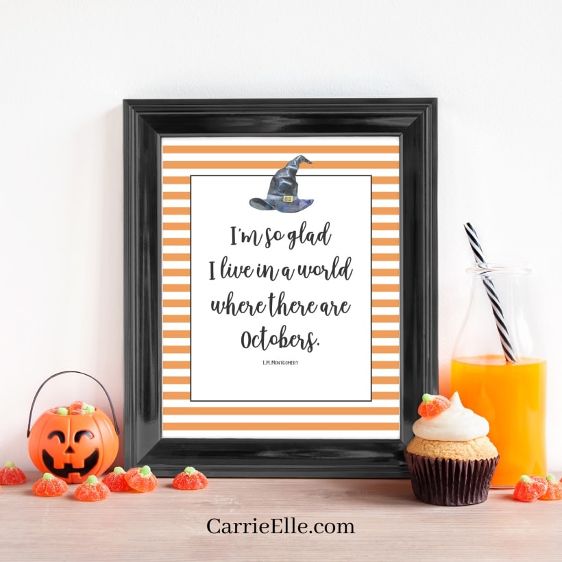 8x10 October Quote Wall Art
