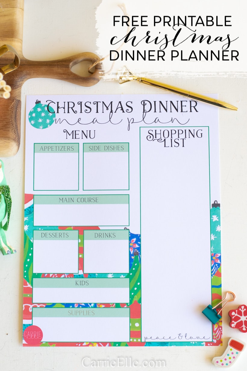 Christmas Meal Planner Printable