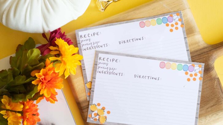 Printable 21 Day Fix Recipe Cards for Fall