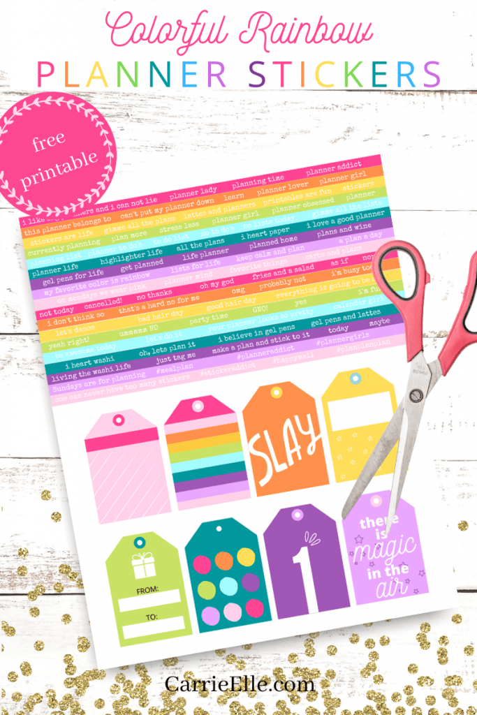 Today I'm sharing some gorgeous printable rainbow planner stickers that you can make at home! These rainbow tags are great for any planner or organizing sheets. Try your hand at making some rainbow text planner stickers to brighten up your next layout! 