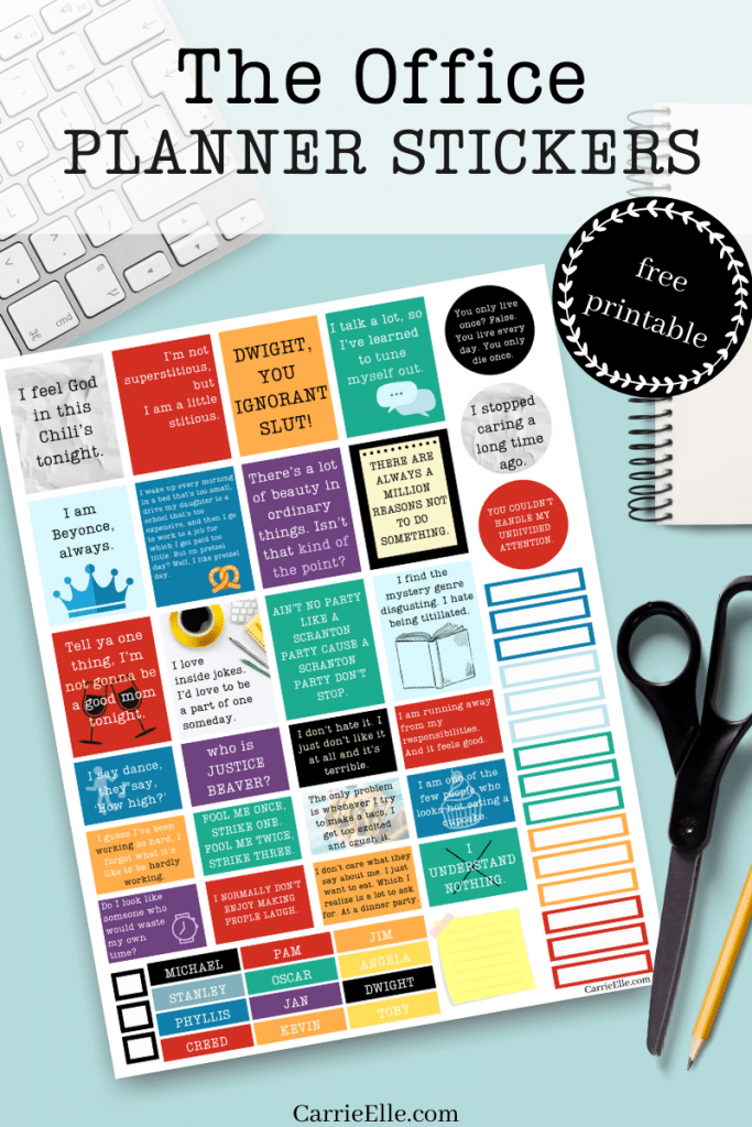 Today I have something so fun to share with you! Printable The Office quotes planner stickers! If you love The Office you will not want to miss out on these gorgeous printable office quotes planner stickers. 