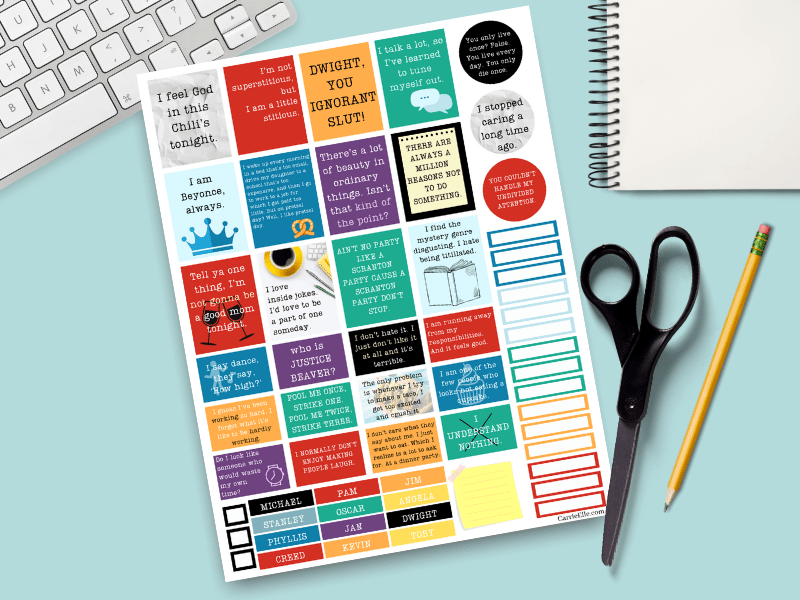 Today I have something so fun to share with you! Printable The Office quotes planner stickers! If you love The Office you will not want to miss out on these gorgeous printable office quotes planner stickers. 