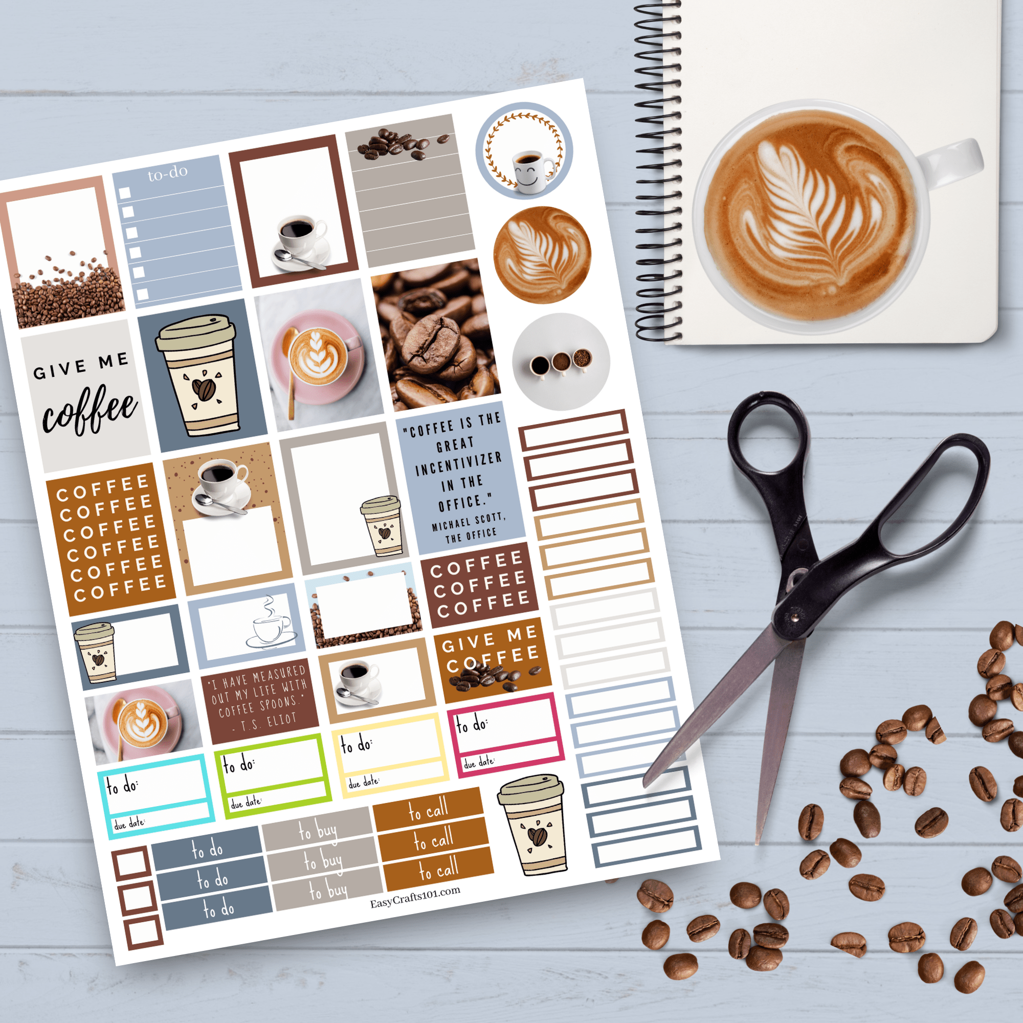 Free Printable Coffee Planner Stickers