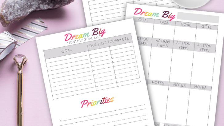Printable Goal Setting Template